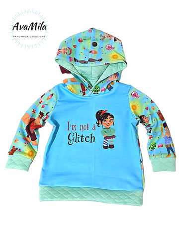 Not a glitch Vanellope hoodie, size 2t
