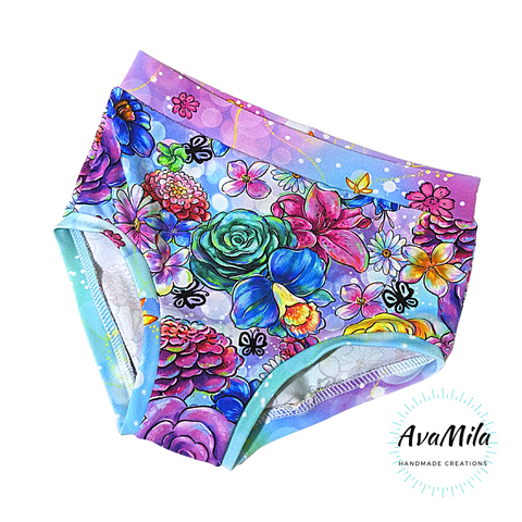 Bright floral undies, size 4t