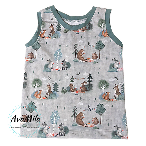 Woodland picnic tank top, size 2t